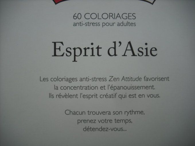 Esprit d'Asie, 60 coloriages anti-stress