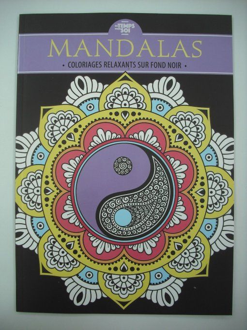 Mandalas, coloriages relaxants sur fond noir