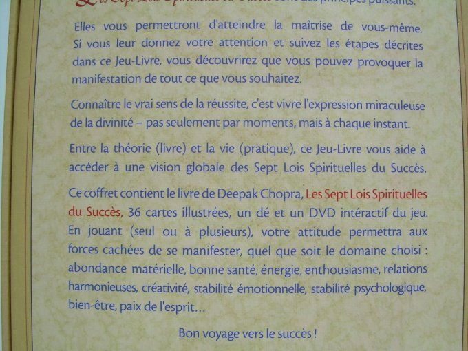 Le jeu des 7 lois spirituelles du succès