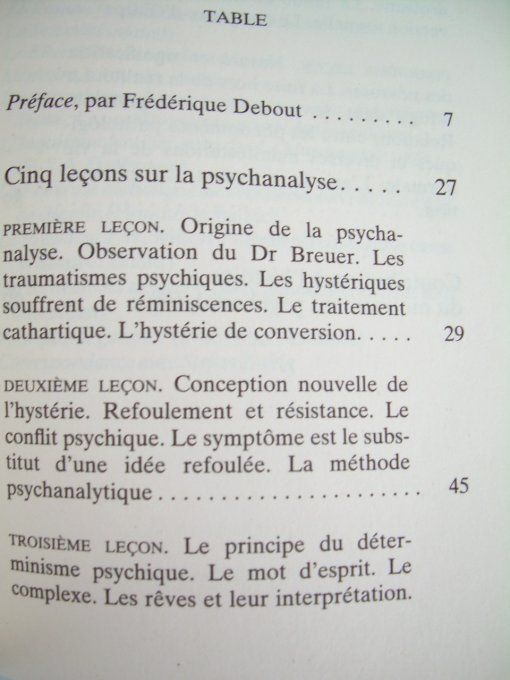 Cinq leçons sur la psychanalyse