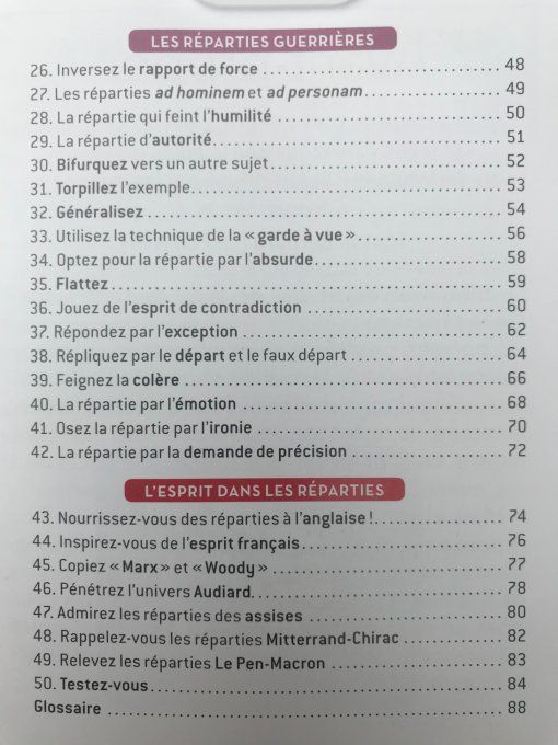 Les 50 règles d'or pour avoir de la répartie