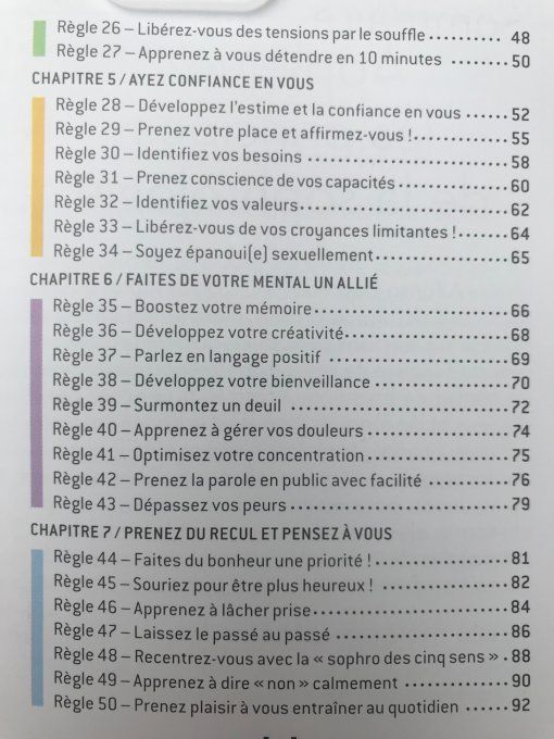 Les 50 règles d'or de la sophrologie