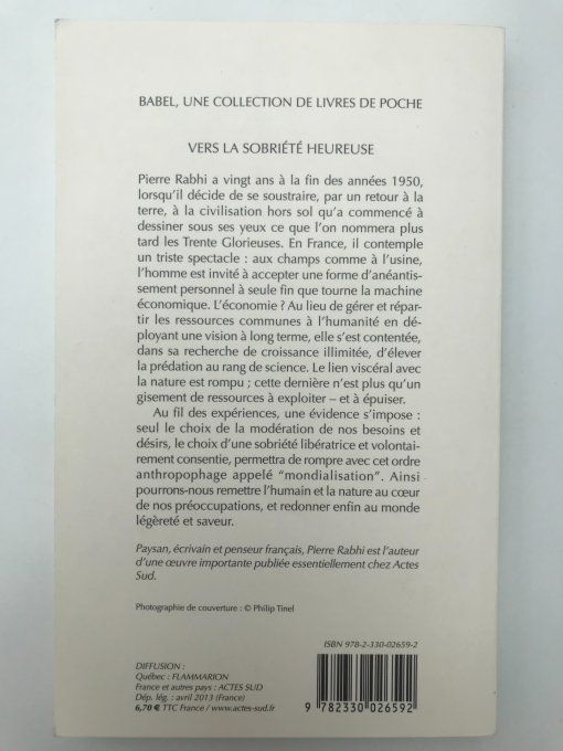 Vers la sobriété heureuse