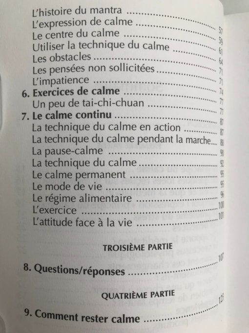 Le principe du calme