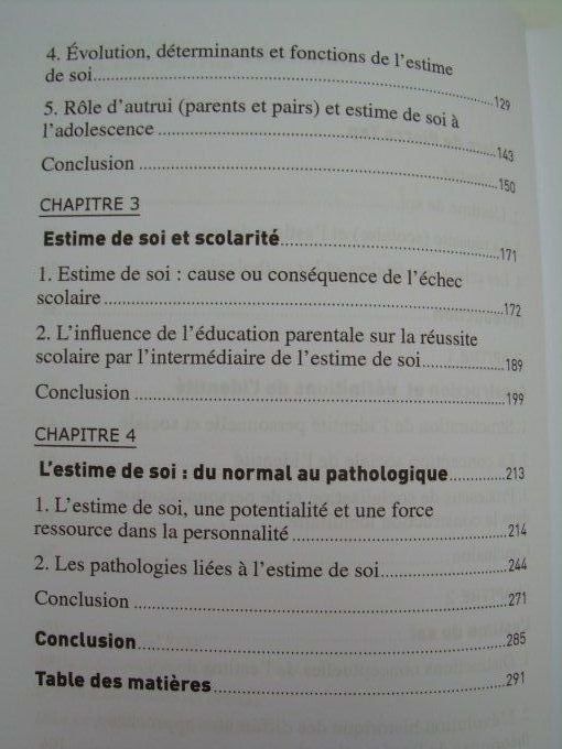 L'estime de Soi