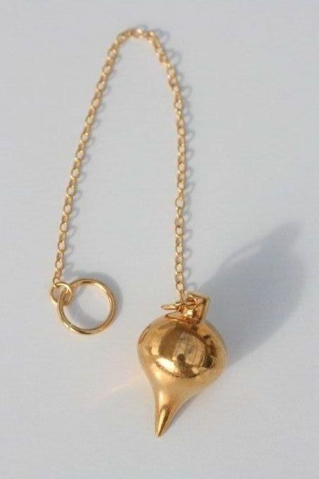 Pendule goutte d'eau doré